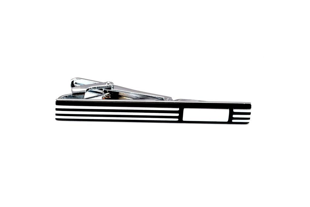 Pasador de Corbata Black Stripes on Steel