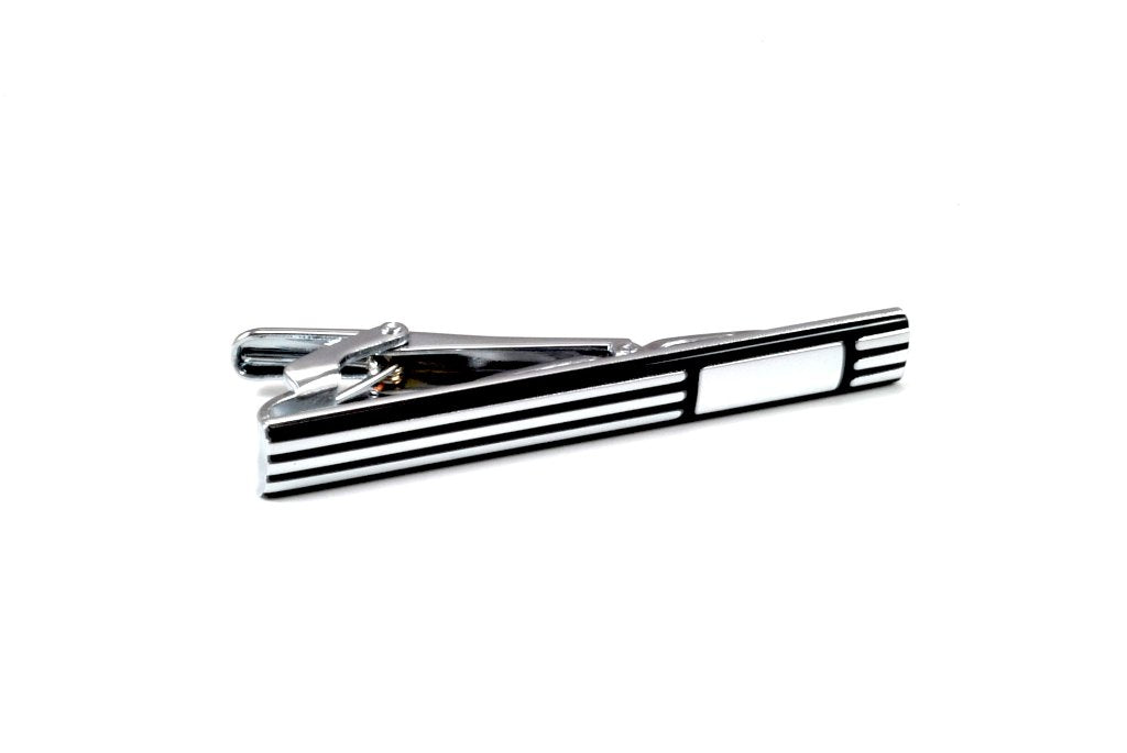 Pasador de Corbata Black Stripes on Steel