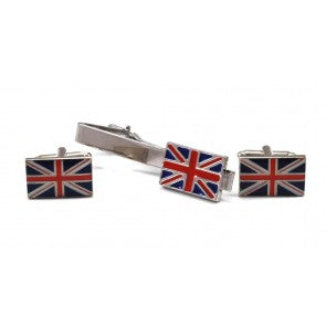 Pasador de Corbata y Gemelos  Bandera de Reino Unido