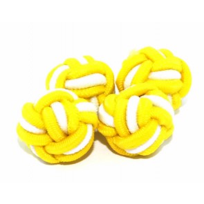 Gemelos Borla Bola Amarillo y Blanco