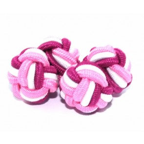 Gemelos Borla Rosa, Fucsia y Blanco