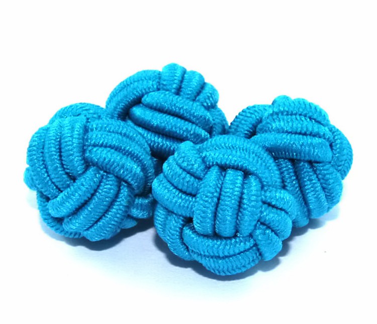 Gemelos Borla Bola Azul Celeste