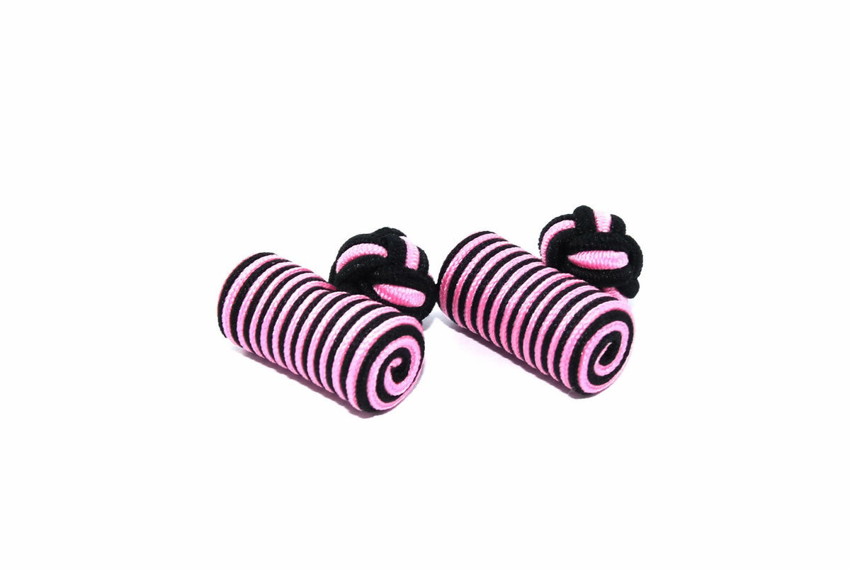 Gemelos Borla Barril Rosa y Negro