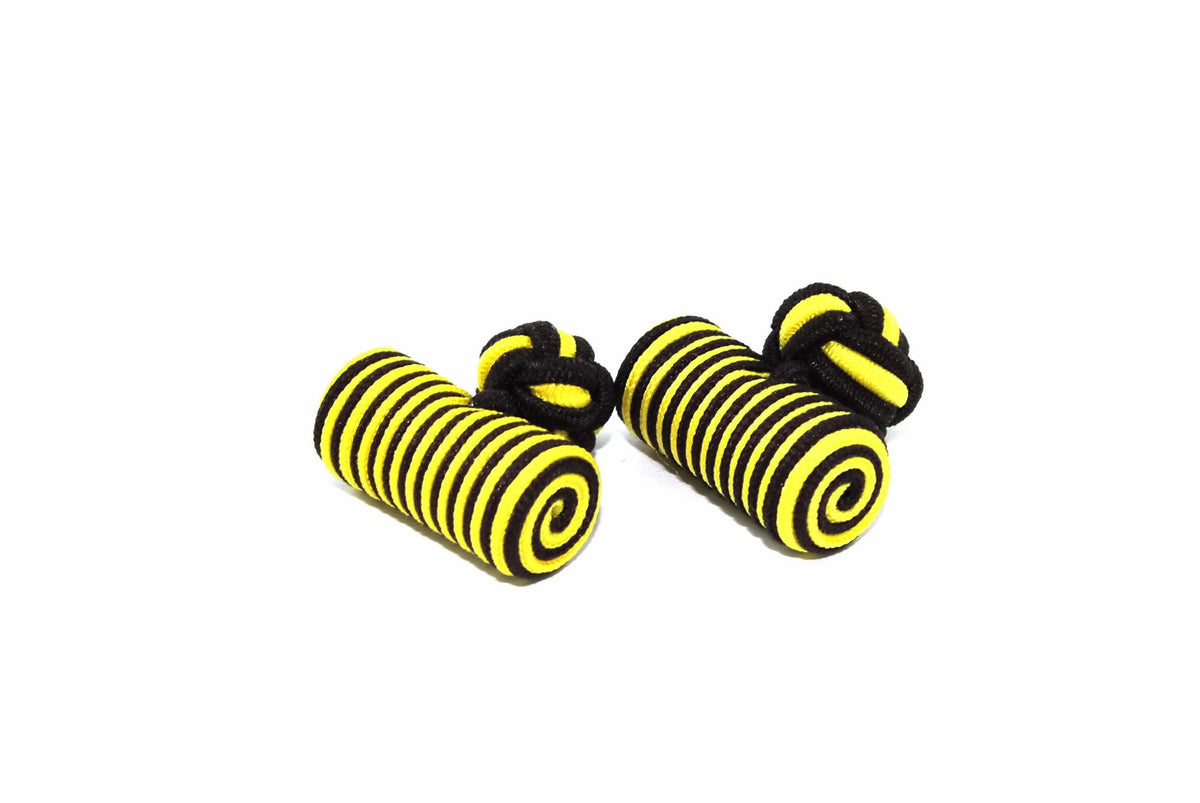 Gemelos Borla Barril Amarillo y Negro