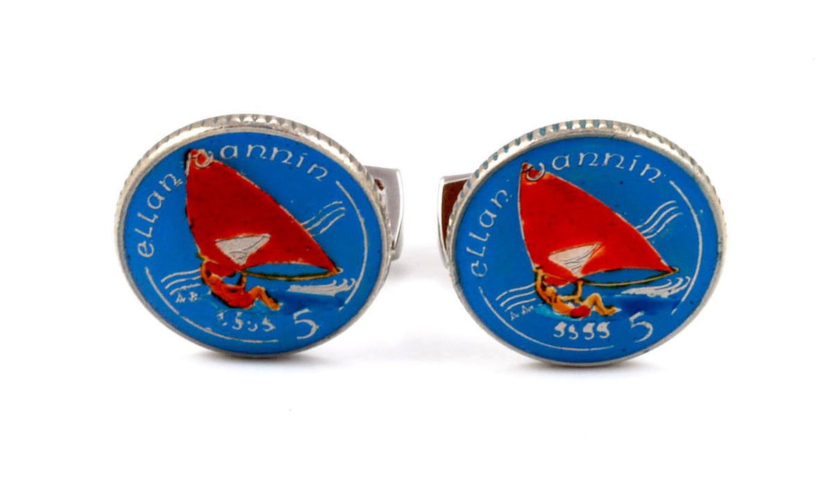 Gemelos para camisa moneda Elizabeth Isle Man
