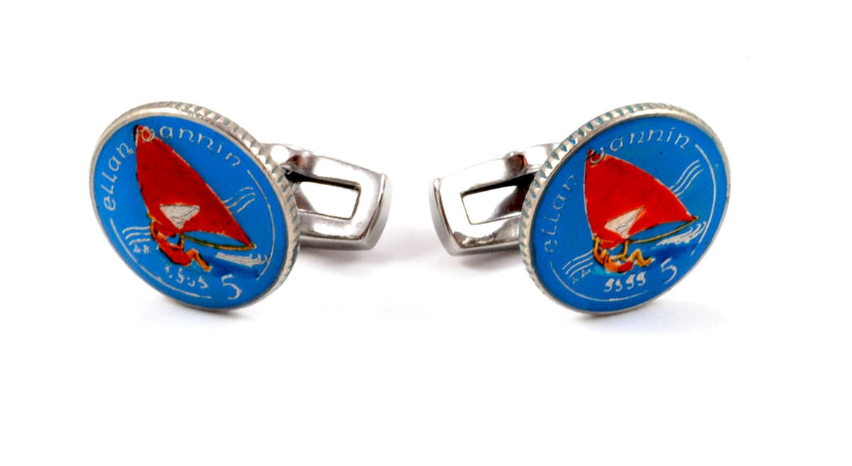 Gemelos para camisa moneda Elizabeth Isle Man