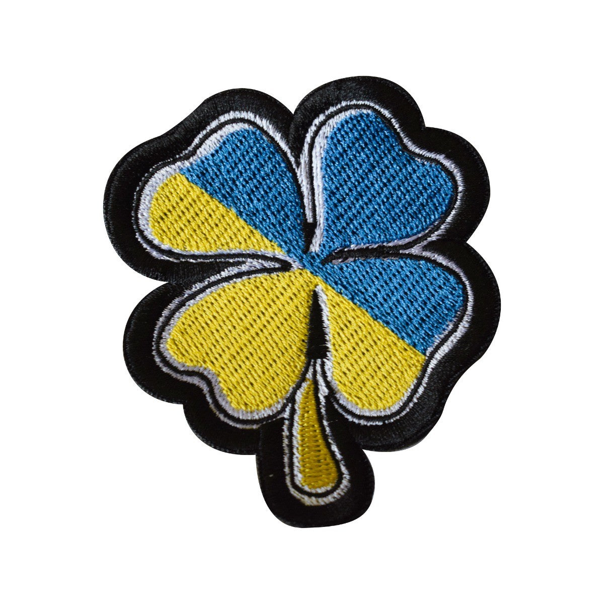 Parche Hook and loop Trebol de 4 hojas bandera de ucrania 7x8cm- Gemelolandia