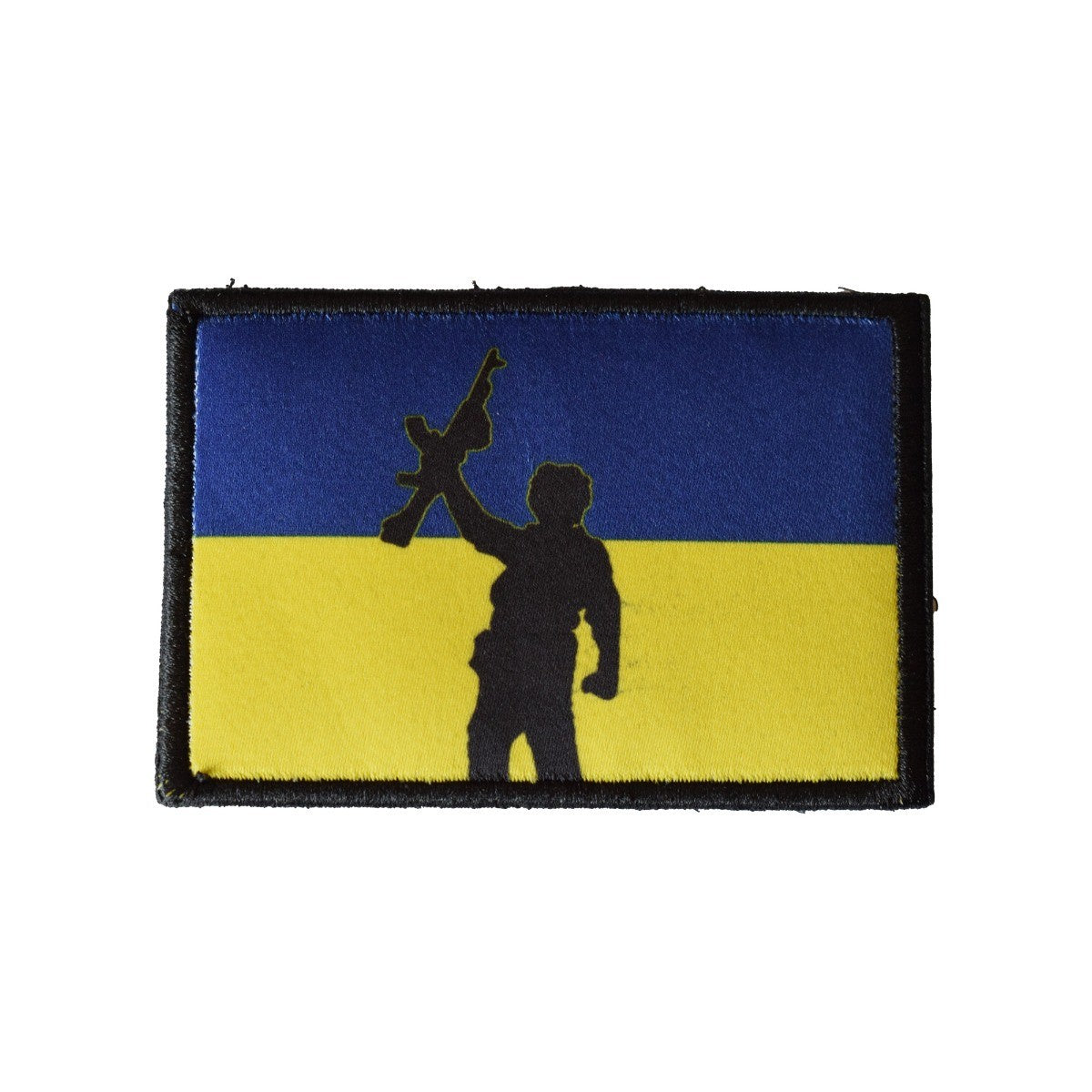 Parche Hook and loop silueta de soldado ucraniano con bandera de ucrania 8 x 4,5 cm- Gemelolandia