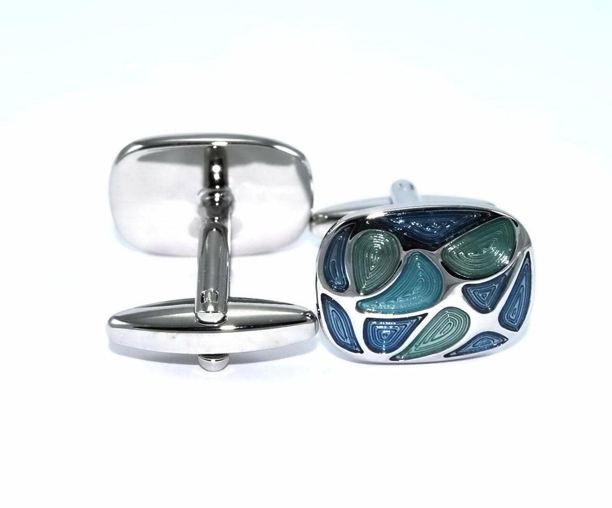 Gemelos Enamel Green and Blue
