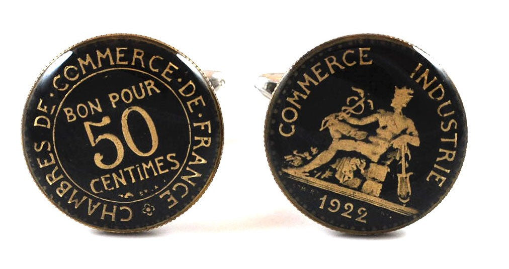 Gemelos Moneda 50 Centimos de Franco Francia 1922-25