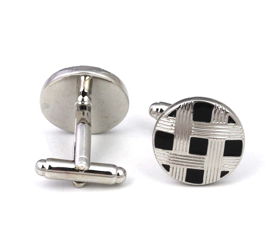 Stud Set Botones de Esmoquin y Gemelos Black and Steel Stripes