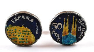 Gemelos Moneda de 50 Pesetas Edición Especial 1992 Gaudí Barcelona