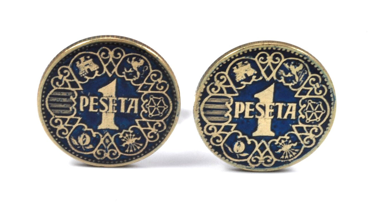 Gemelos Moneda Peseta 1944 Azul