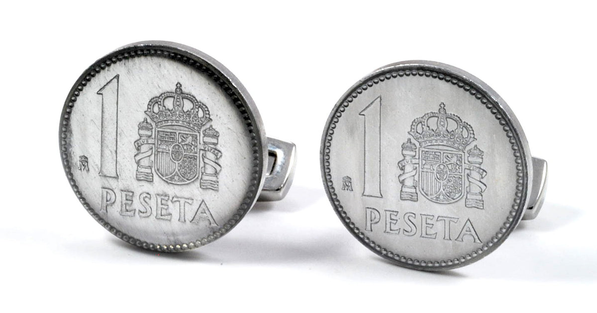 Gemelos Peseta Escudo Aluminio