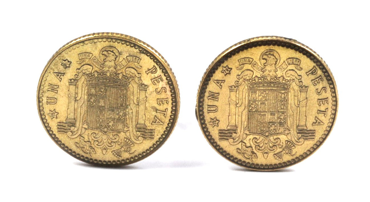 Gemelos para camisa de Moneda Peseta Rubia