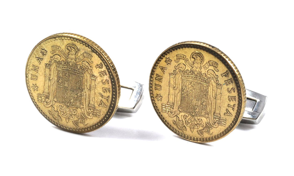Gemelos para camisa de Moneda Peseta Rubia