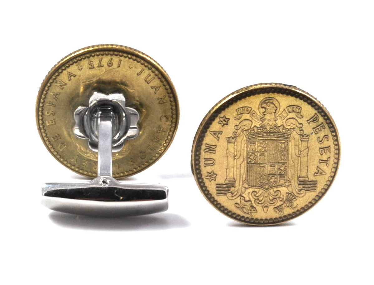 Gemelos para camisa de Moneda Peseta Rubia