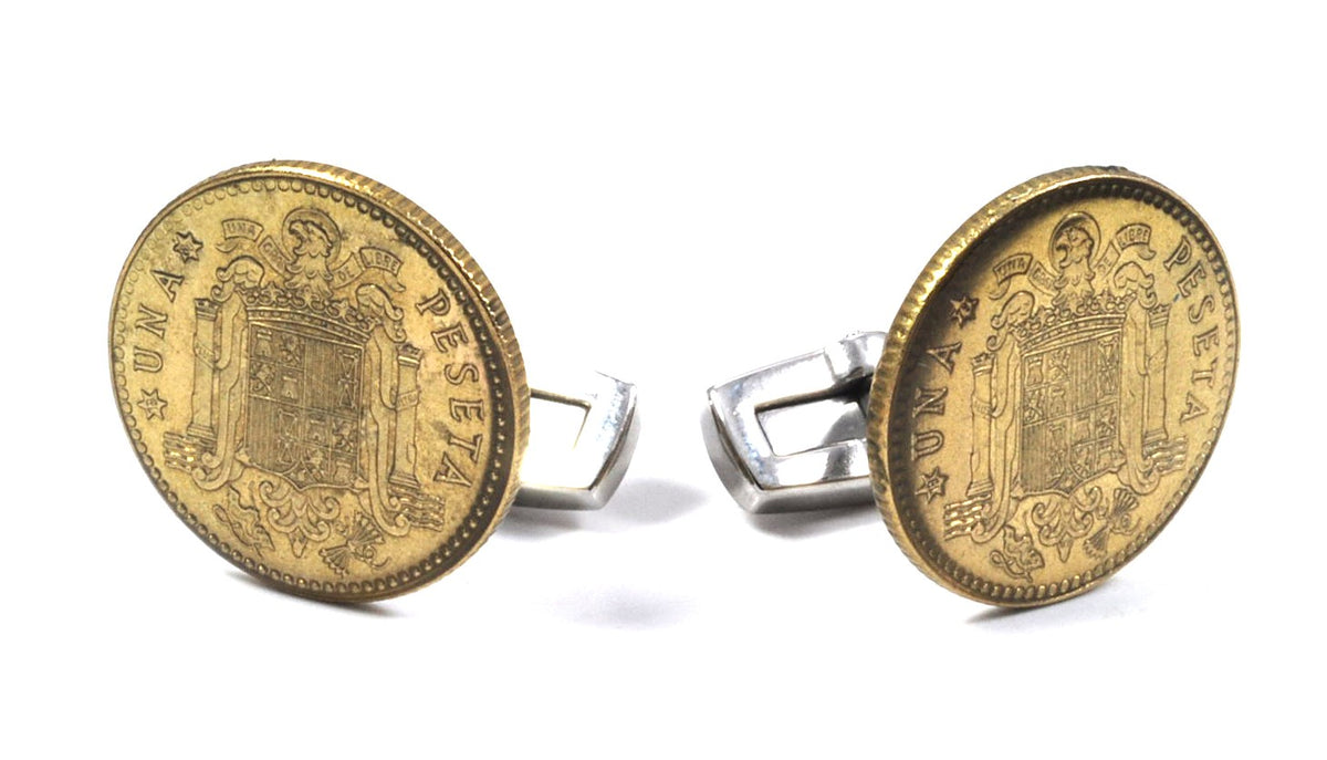 Gemelos para camisa de Moneda Peseta Rubia