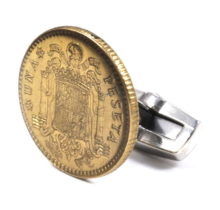 Gemelos para camisa de Moneda Peseta Rubia