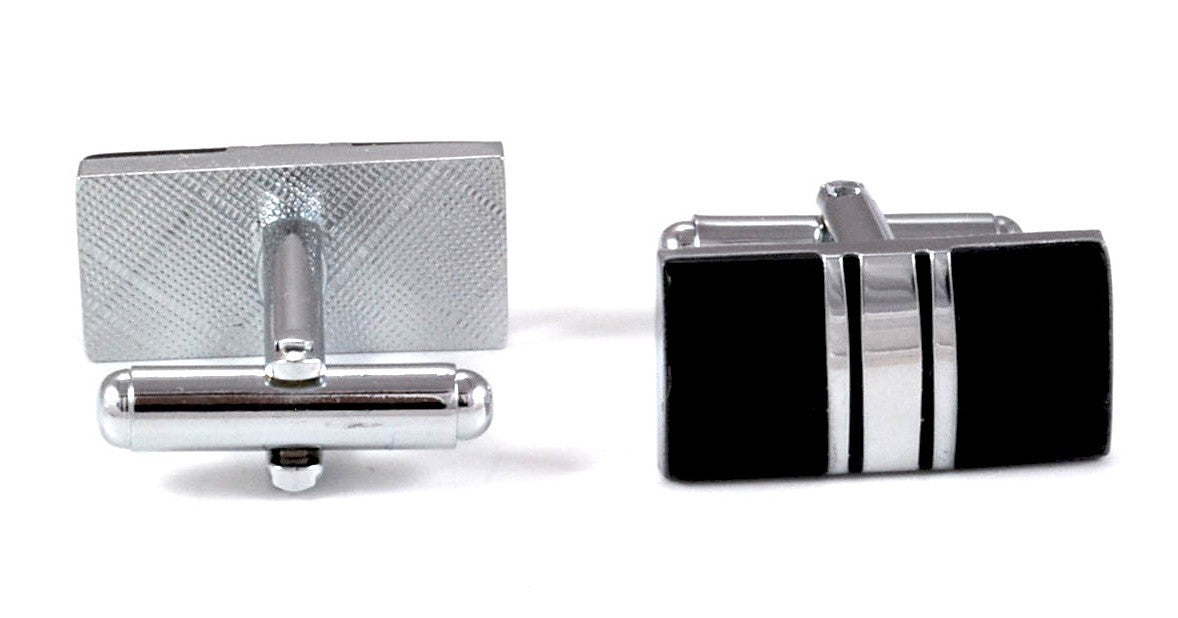 Gemelos Boda Black And Steel