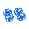 Gemelos Borla Bola Azul y Blanco