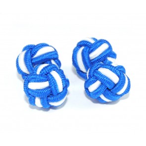 Gemelos Borla Bola Azul y Blanco