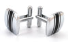 Gemelos Boda Black Stripes And Steel