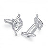 Gemelos para Boda Elegant Eye Crystal Steel Plated Cufflinks