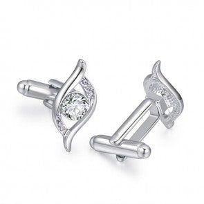 Gemelos para Boda Elegant Eye Crystal Steel Plated Cufflinks