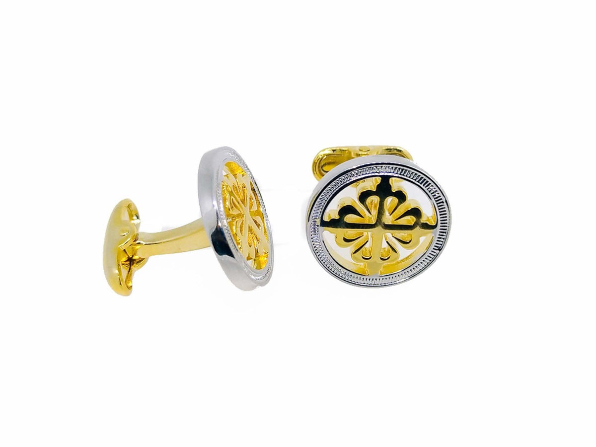 Gemelos de la Cruz de Alcántara en Dorado con detalles en Plateado - 20mm