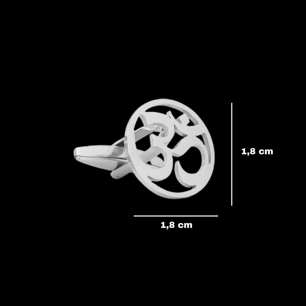 Gemelos para Camisa Mantra Om Budista Inox 18 mm