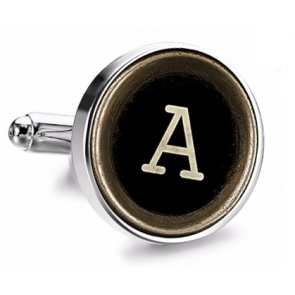Gemelo de Camisa Magglass Boton de Maquina de Escribir Letra Letter A Medio Par