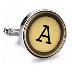 Gemelo de Camisa Magglass Boton de Maquina de Escribir Letra Letter A Mod 2 Medio Par