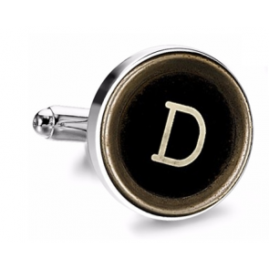 Gemelo de Camisa Magglass Boton de Maquina de Escribir Letra Letter D Medio Par