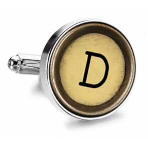 Gemelo de Camisa Magglass Boton de Maquina de Escribir Letra Letter D Mod 2 Medio Par
