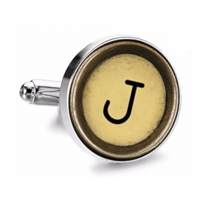 Gemelo de Camisa Magglass Boton de Maquina de Escribir Letra Letter J Mod 2 Medio Par