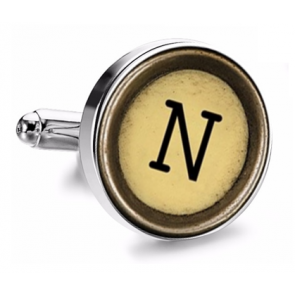 Gemelo de Camisa Magglass Boton de Maquina de Escribir Letra Letter N Mod 2 Medio Par