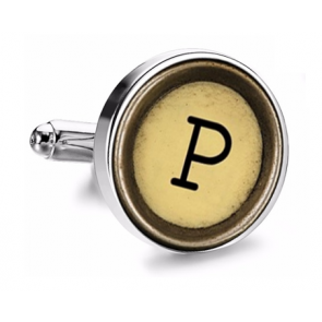 Gemelo de Camisa Magglass Boton de Maquina de Escribir Letra Letter P Mod 2 Medio Par