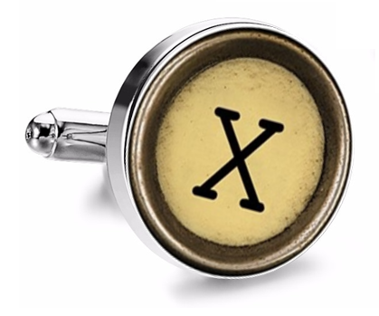 Gemelo de Camisa Magglass Boton de Maquina de Escribir Letra Letter X Mod 2 Medio Par