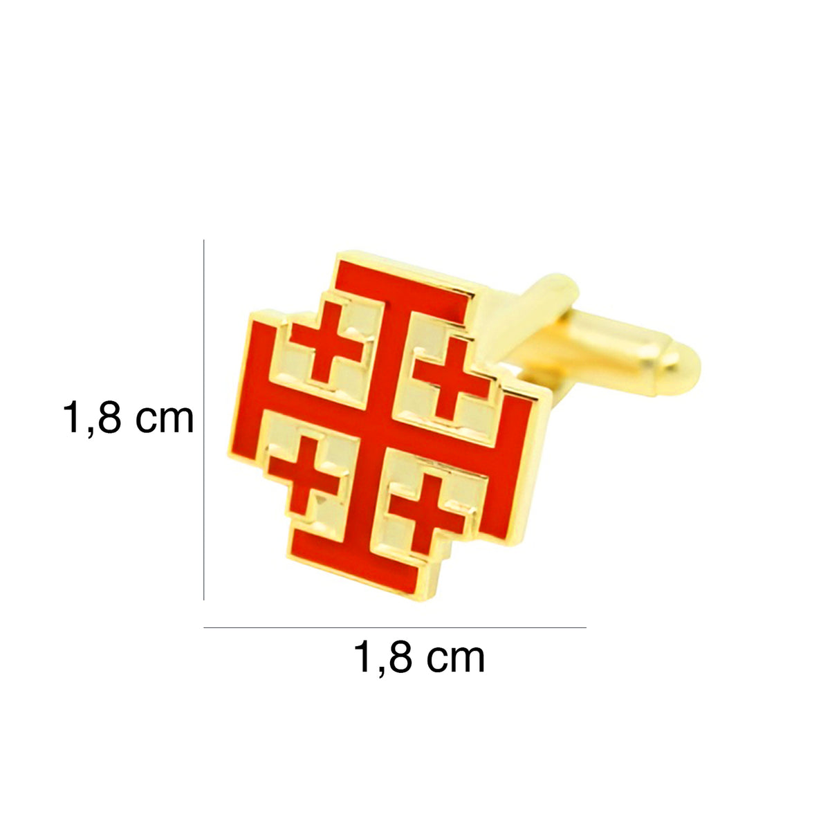 Gemelos del Santo Sepulcro de Jerusalén 18x18 mm Dorado