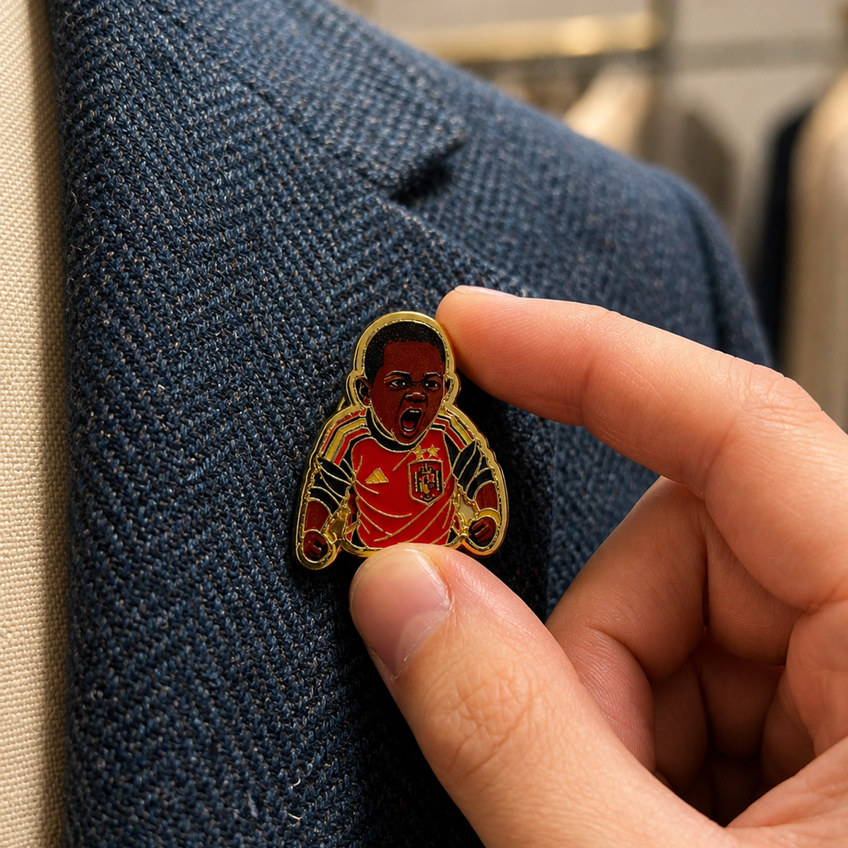 Pin de Solapa Esmaltado Keyne Gritando Hemano Pequeño Selección Española. Pines de equipos de fútbol español, ganador del mundial de fútbol.