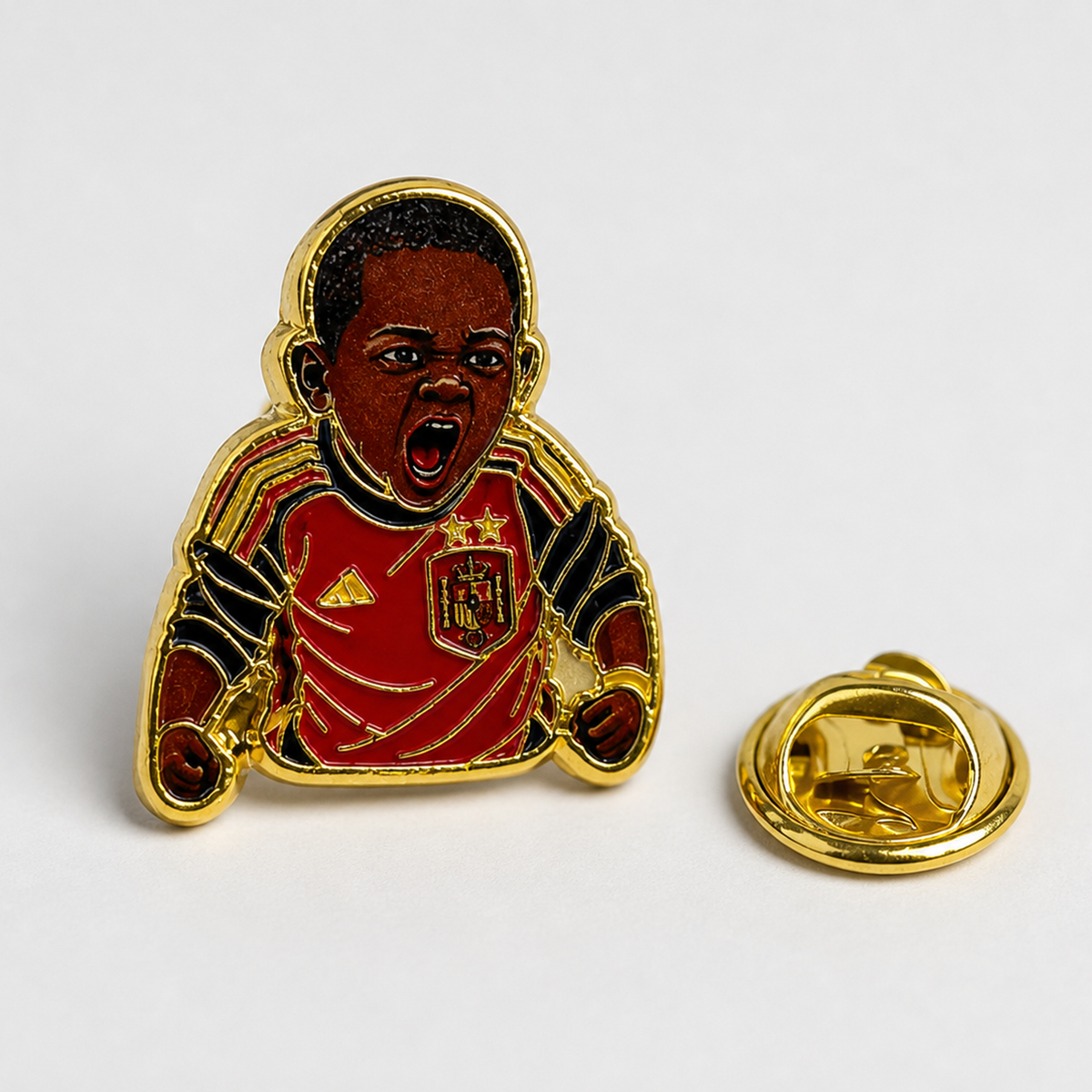 Pin de Solapa Esmaltado Keyne Gritando Hemano Pequeño Selección Española. Pines de equipos de fútbol español, ganador del mundial de fútbol.