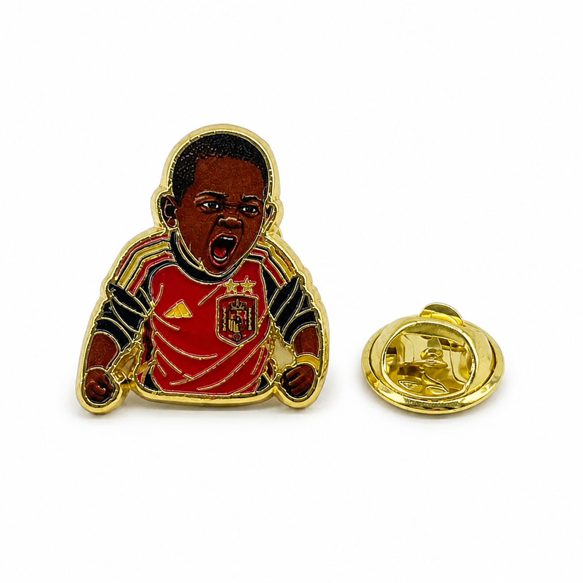Pin de Solapa Esmaltado Keyne Gritando Hemano Pequeño Selección Española. Pines de equipos de fútbol español, ganador del mundial de fútbol.
