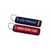 Llavero de Tela Bordado Ejercito del Aire y del Espacio 8x3cm REMOVE BEFORE FLIGHT
