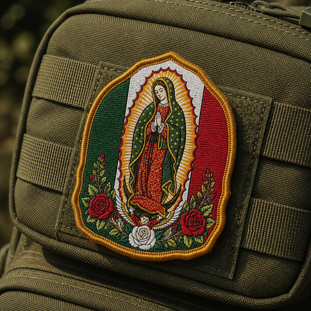 Parche Virgen de Guadalupe Mexico Hook and Loop 8 x 10 cm