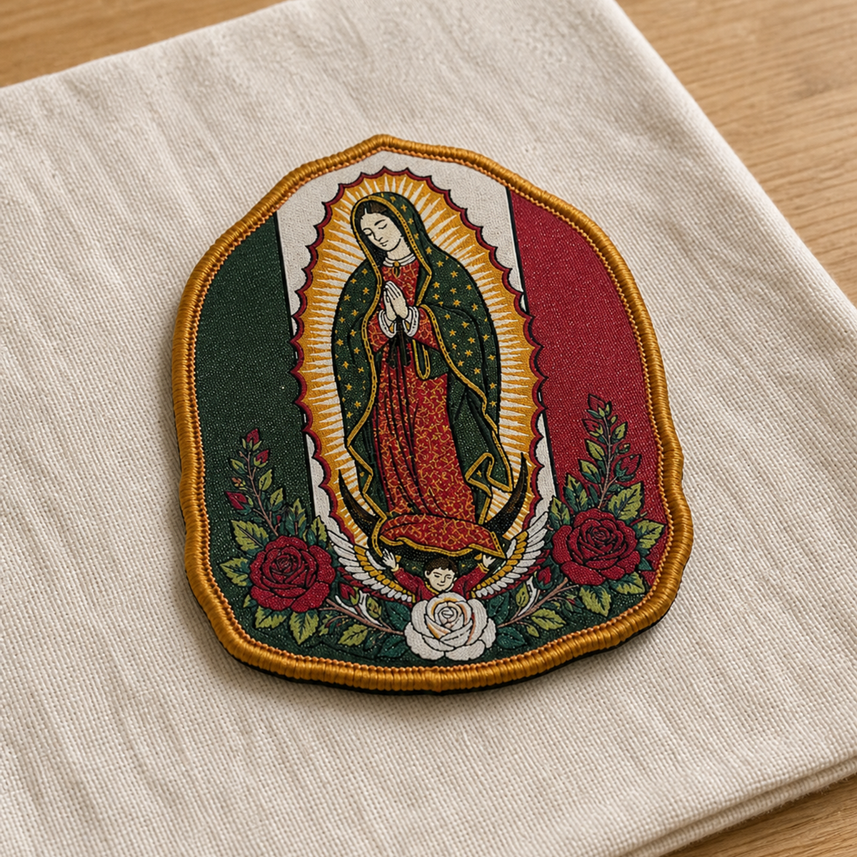 Parche Virgen de Guadalupe Mexico Hook and Loop 8 x 10 cm