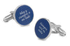 Gemelos de Camisa Boda Frases Hoy y Siempre a mi Lado + Siempre Sere Tu Niña Azul 15mm