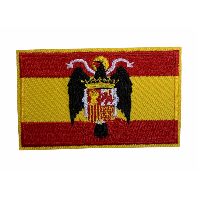 Parche Bandera de España con Aguila de San Juan 8x5 cm
