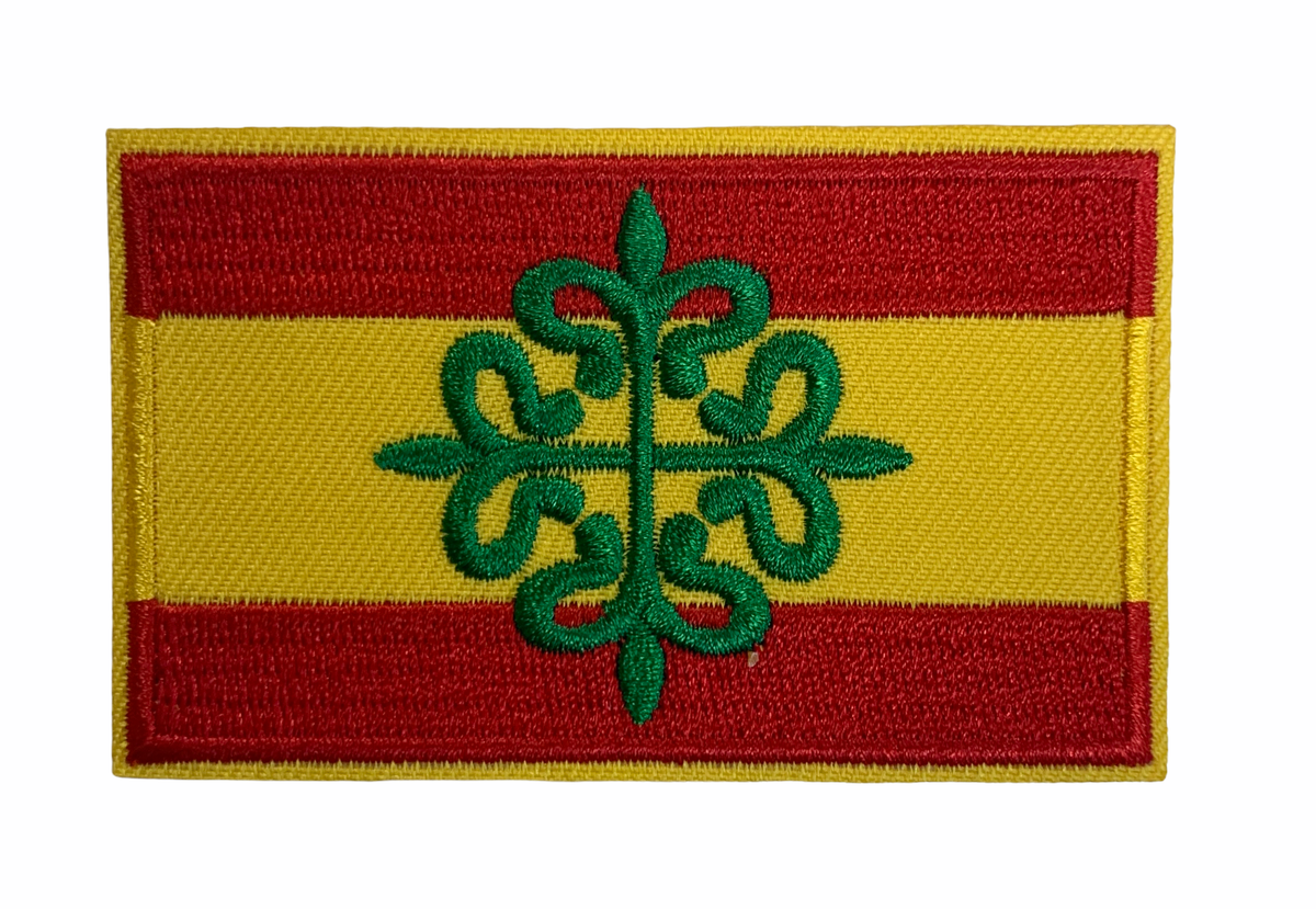 Parche Bandera de España Escudo del Regimiento de Caballería Alcántara 8x5 cm