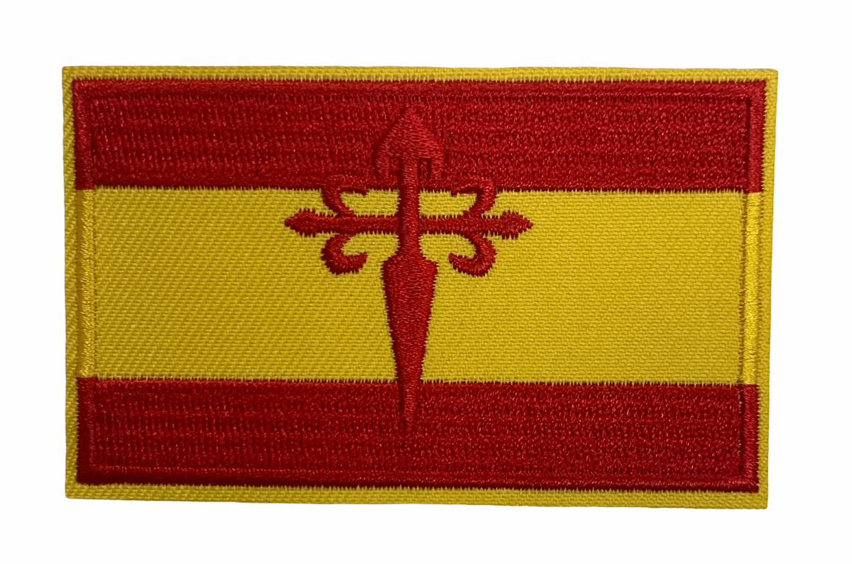 Parche Bandera de España Escudo del la orden de Caballería Santiago 8x5 cm